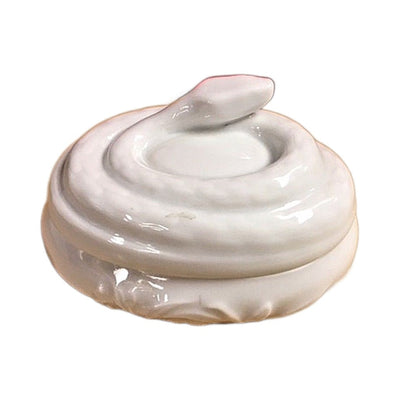 The white coiled snake Limoges box shown from another side