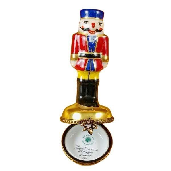 Nutcracker on Gold Base Porcelain Limoges nutcracker French Trinket Box