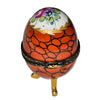 Orange Floral Egg Box Delight Porcelain Limoges egg French Trinket Box