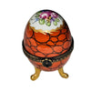 Orange Floral Egg Box Delight Porcelain Limoges egg French Trinket Box