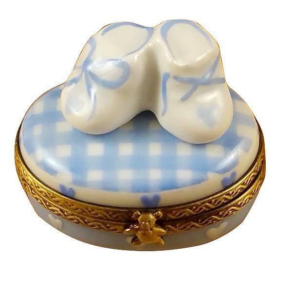 It's a Boy with Shoes Porcelain Limoges baby maternity French Trinket Box