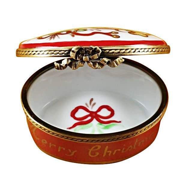 Merry Christmas Porcelain Limoges xmas theme French Trinket Box