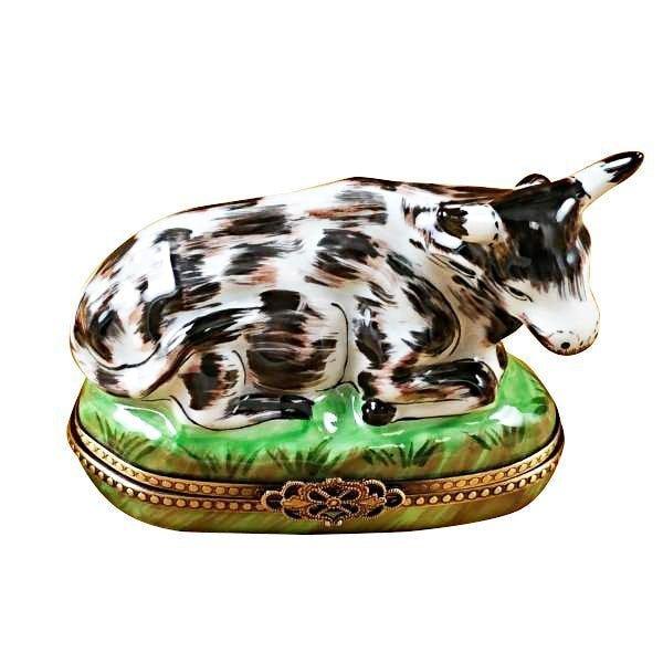 Ox Porcelain Limoges nativity wild animals French Trinket Box