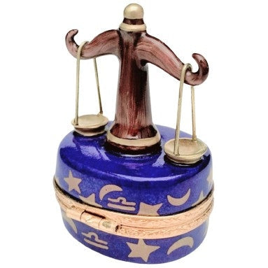 Libra Zodiac Porcelain Limoges birthday myth French Trinket Box