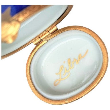 Libra Zodiac Porcelain Limoges birthday myth French Trinket Box