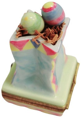 Easter Bag w Eggs Limoges Box Porcelain Figurine-Easter-CH8C297