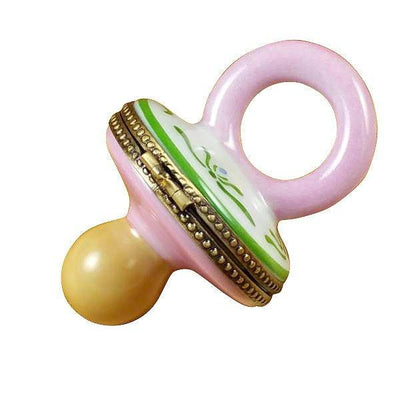 Pacifier with Rabbits - Pink Limoges Box - Limoges Box Boutique
