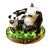 Panda and Cub Porcelain Limoges wild animals bear French Trinket Box