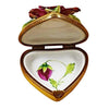 Pansy On Gold Heart Porcelain Limoges heart garden mother Rochard Limoges Box love valentine French Trinket Box