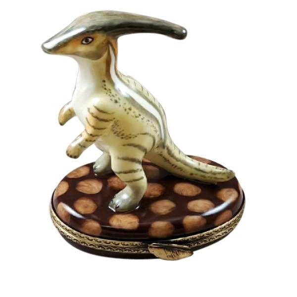 Parasaurolophus Hammerhead Dinosaur Porcelain Limoges wild animals French Trinket Box