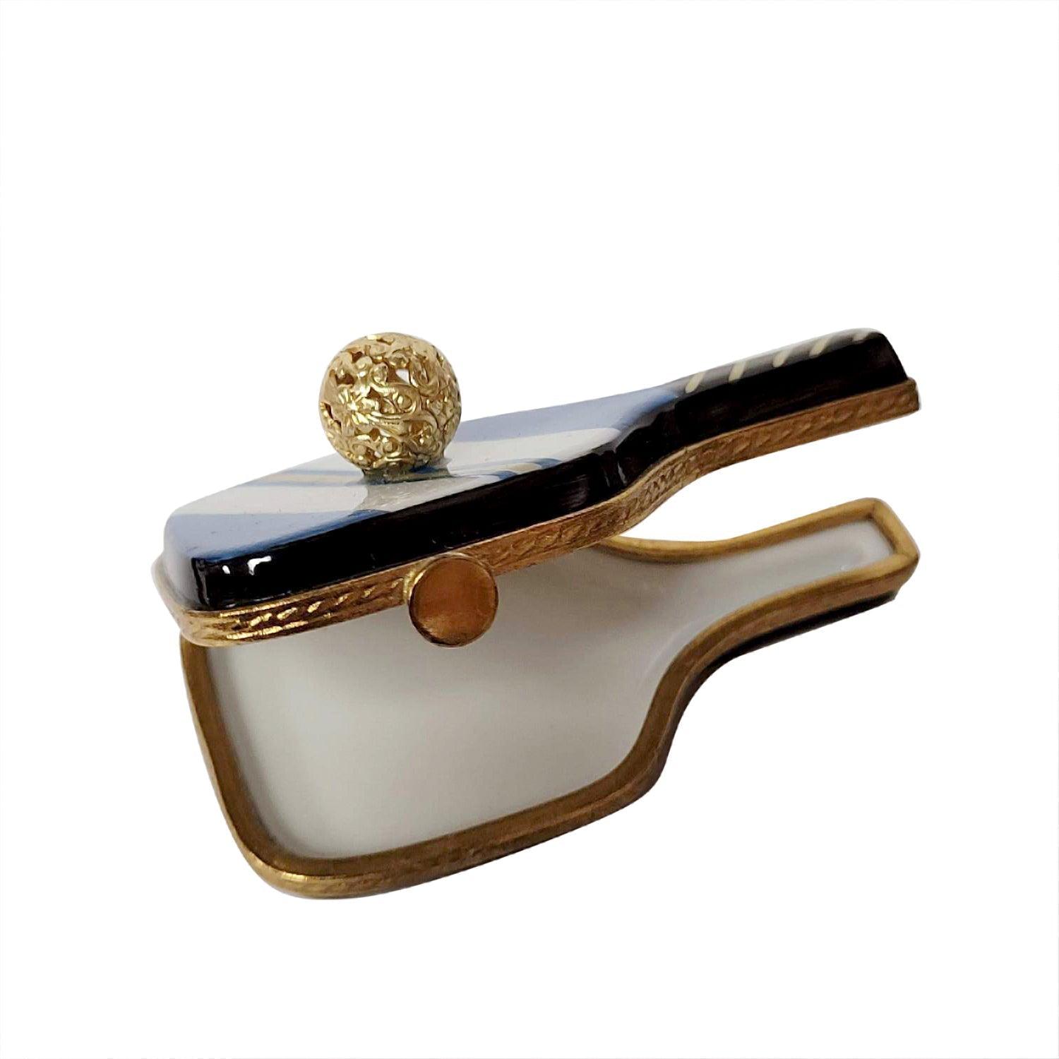 Pickle Ball Paddle Porcelain Limoges sports Rochard Limoges Box French Trinket Box