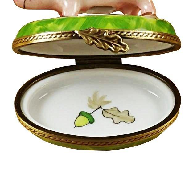 Pig Rochard Porcelain Limoges farm pig French Trinket Box