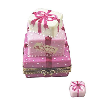 Pink Birthday Cake with Gift Limoges Box - Limoges Box Boutique