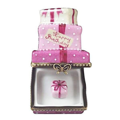 Pink Birthday Cake with Gift Limoges Box - Limoges Box Boutique