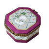 Pink Floral Hexagon Limoges Box Porcelain Limoges traditional French Trinket Box