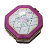 Pink Floral Hexagon Limoges Box Porcelain Limoges traditional French Trinket Box