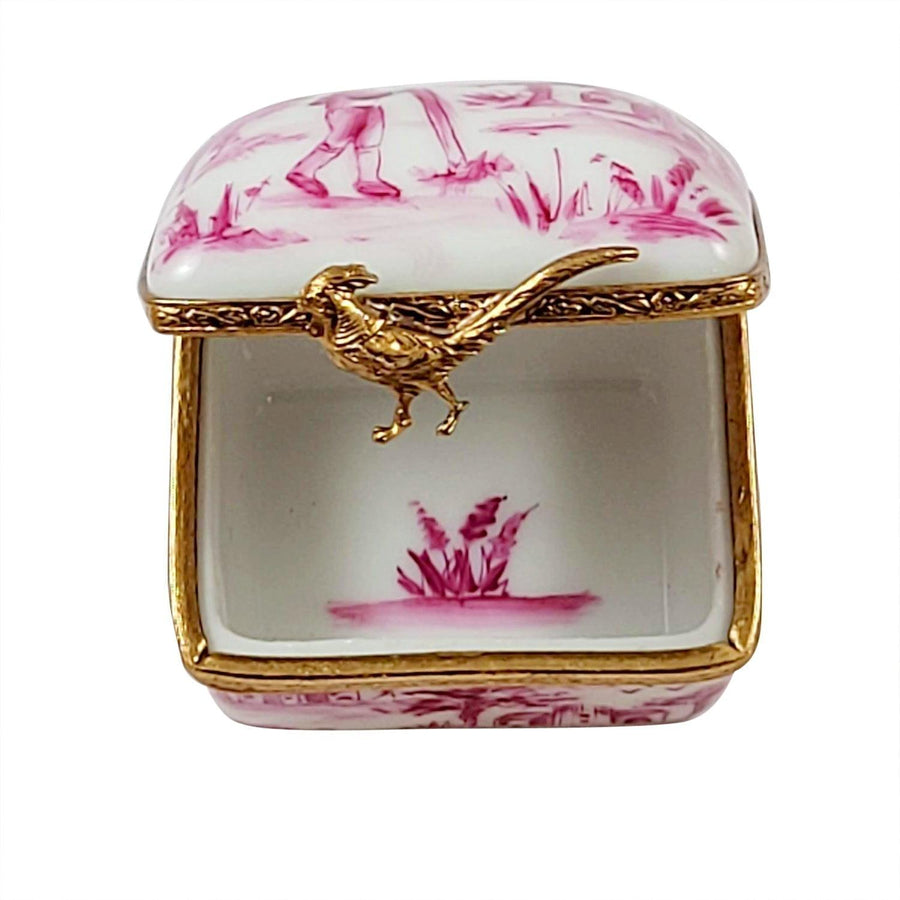 Pink Toile Porcelain Limoges Traditional furniture French Trinket Box