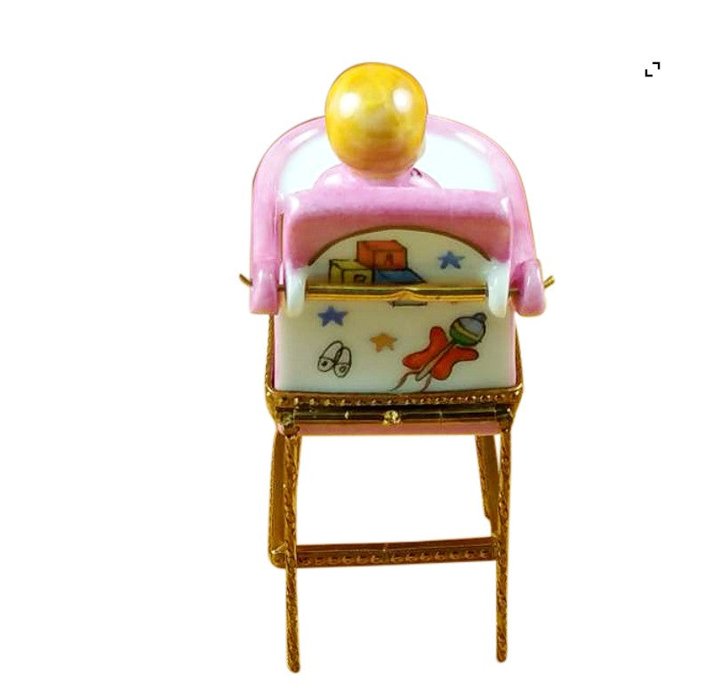 Baby in Pink Highchair for New Mothers