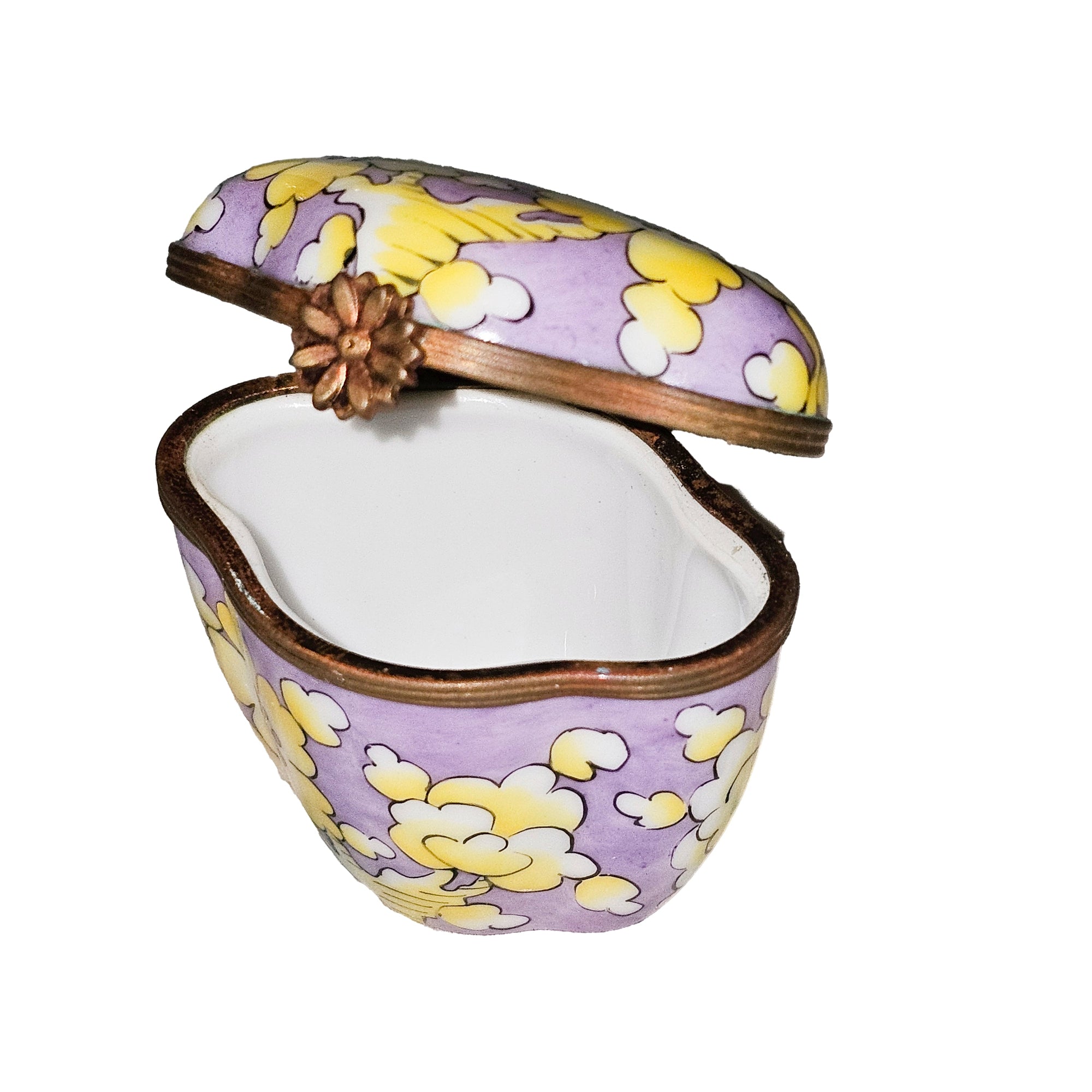 Purple Floral Limoges Box Porcelain Limoges traditional French Trinket Box