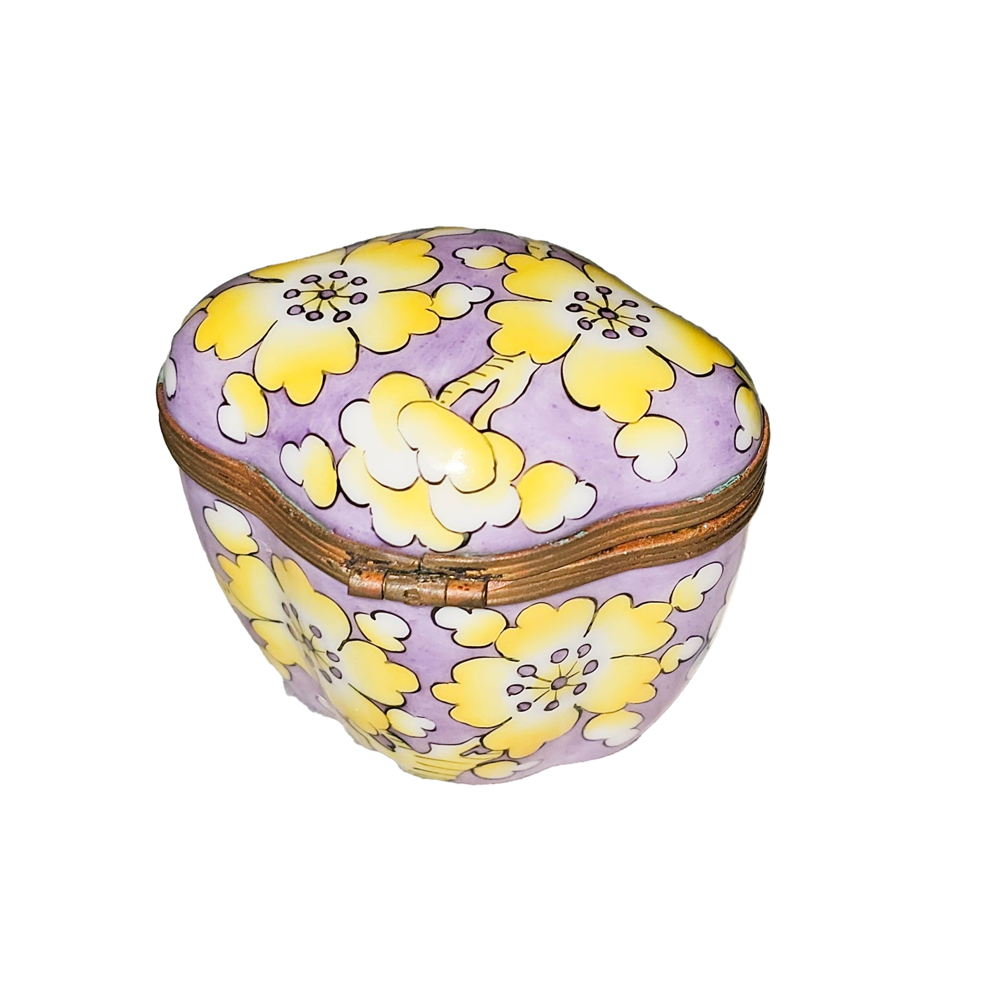 Purple Floral Limoges Box Porcelain Limoges traditional French Trinket Box