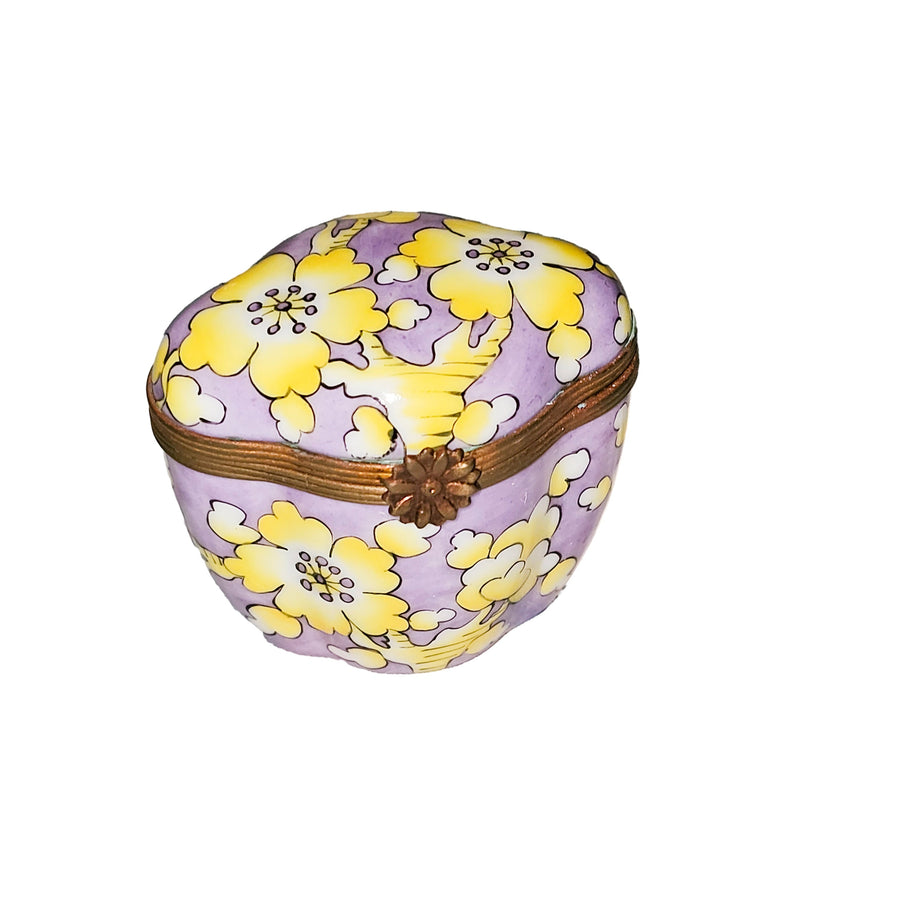 Purple Floral Limoges Box Porcelain Limoges traditional French Trinket Box