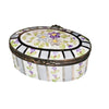 Purple Flowered Elegance Box Porcelain Limoges traditional French Trinket Box