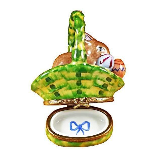 Rabbit Basket with Easter Limoges Porcelain Eggs Trinket Box - Limoges Box Boutique