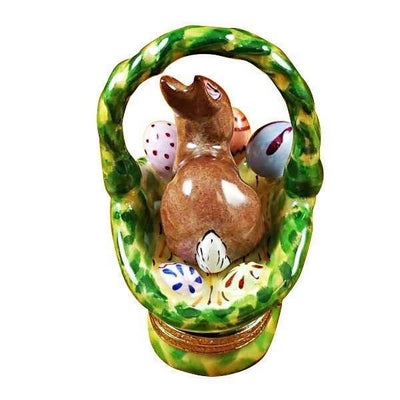 Rabbit Basket with Easter Limoges Porcelain Eggs Trinket Box - Limoges Box Boutique