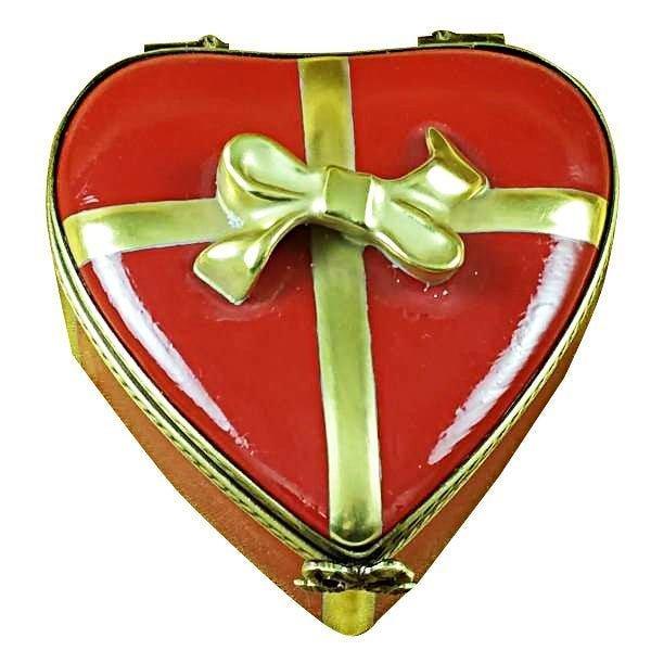 Red Heart with Chocolates Porcelain Limoges valentine heart dessert French Trinket Box
