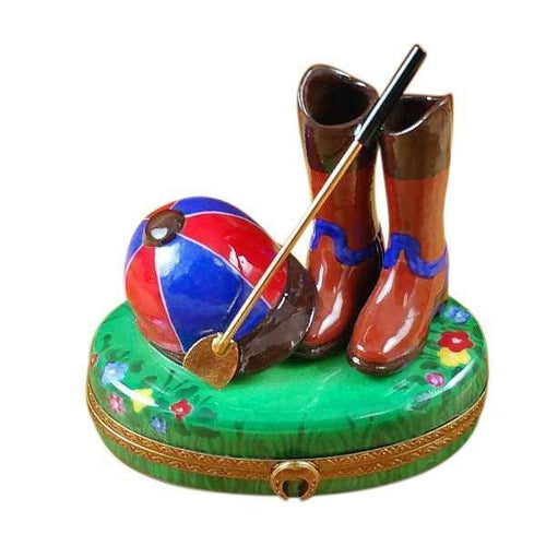Riding Set with Hat, Stick & Boots Limoges Box - Limoges Box Boutique