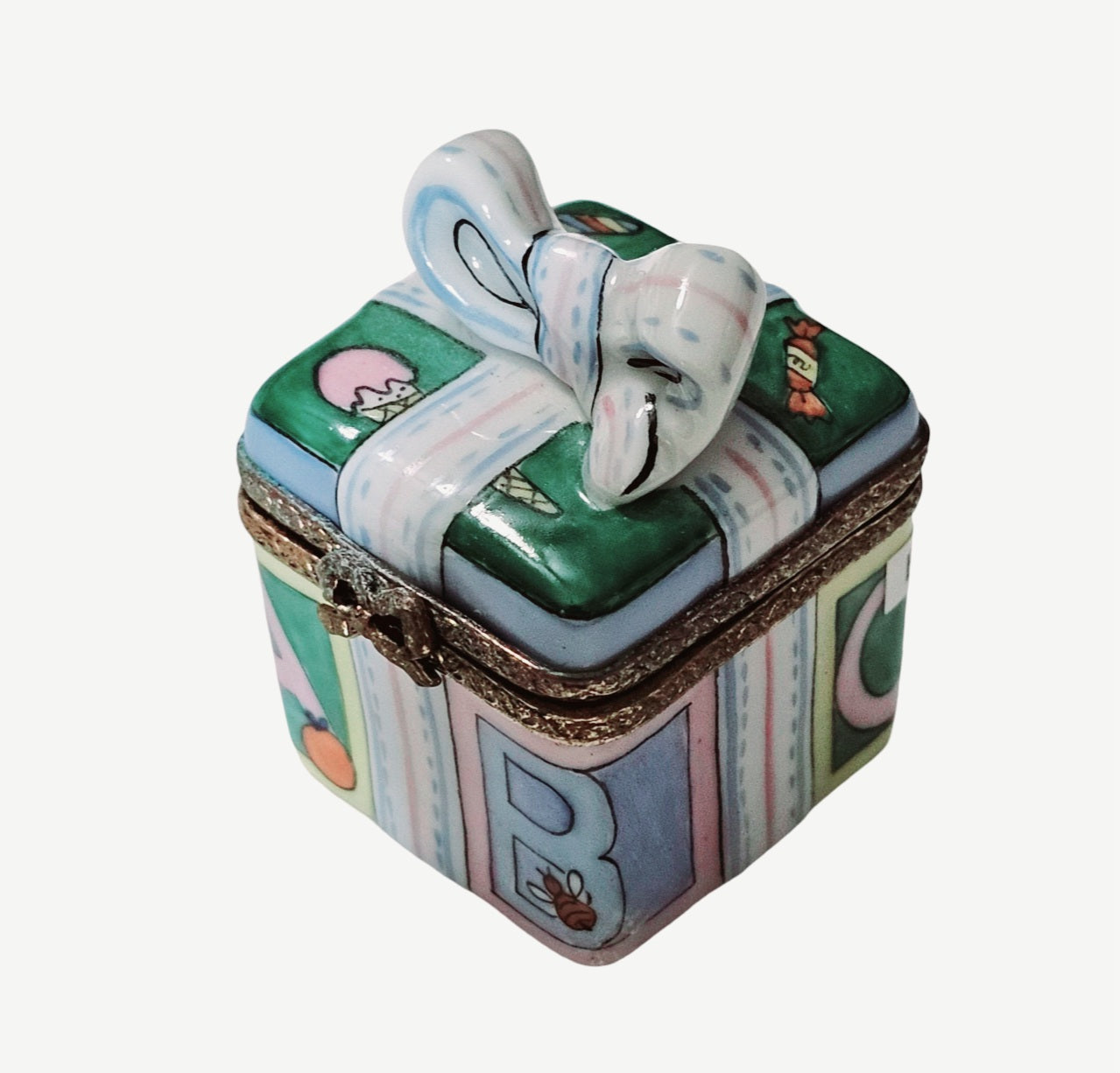 Charming Baby Gift Keepsake Box Porcelain Limoges baby special occasions maternity French Trinket Box