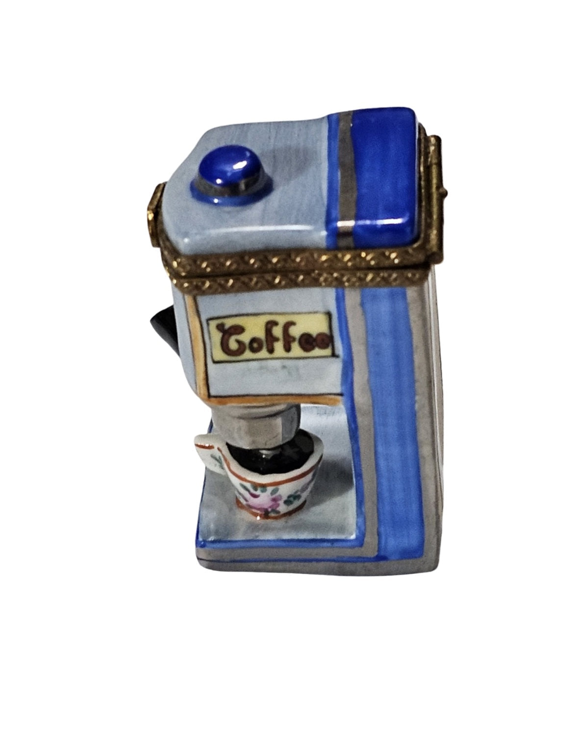 Blue Espresso Coffee Machine Limoges Box Porcelain Limoges Home Food French Trinket Box