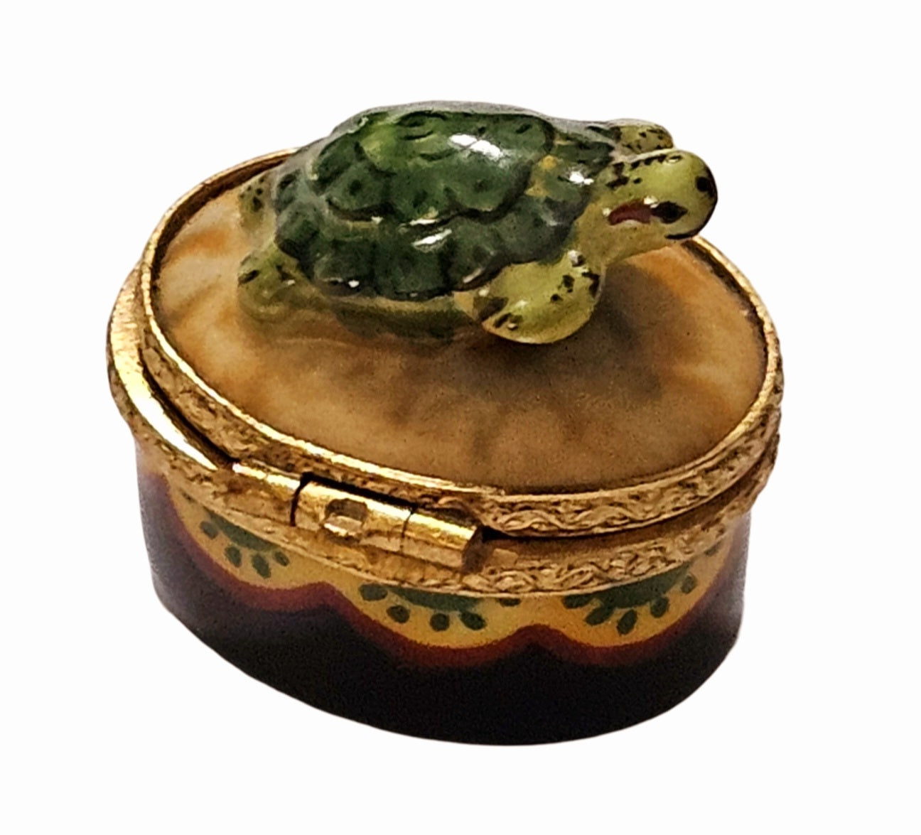 Charming Mini Turtle Limoges Box Porcelain Limoges frog turtle French Trinket Box