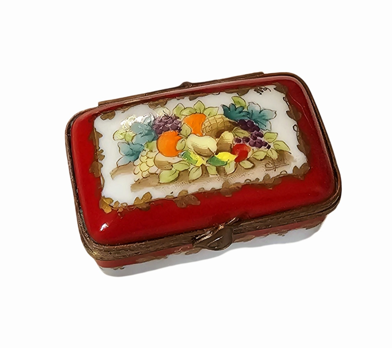 Vibrant Red Fruit Limoges Artistry Porcelain Limoges traditional French Trinket Box