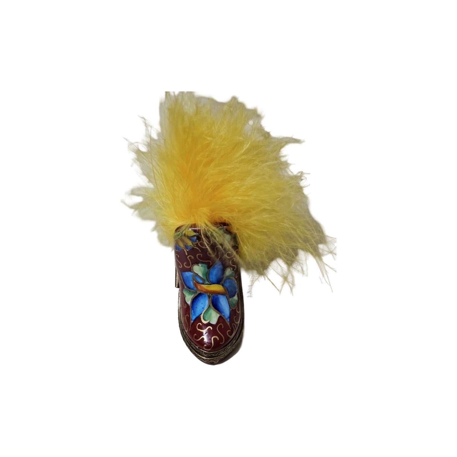 Whimsical Red Shoe Art Box Porcelain Limoges Shoes fashion French Trinket Box