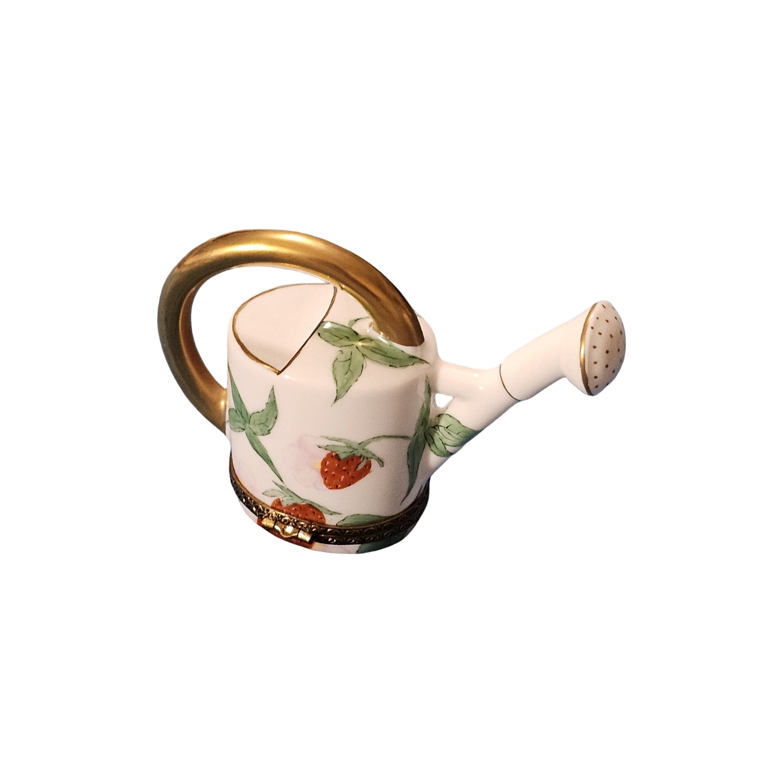 Strawberry Delight Watering Can Porcelain Limoges Garden French Trinket Box