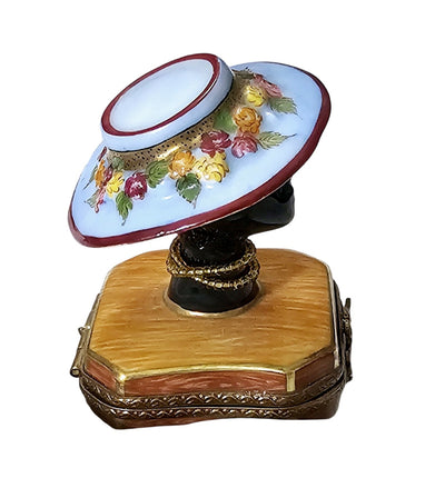 Mannequin Hat Limoges Box Delight Porcelain Limoges hat French Trinket Box