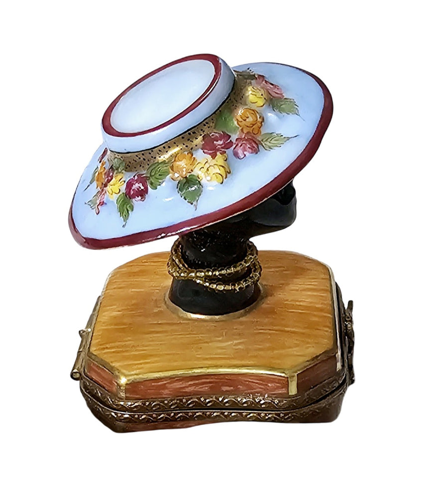 Mannequin Hat Limoges Box Delight Porcelain Limoges hat French Trinket Box