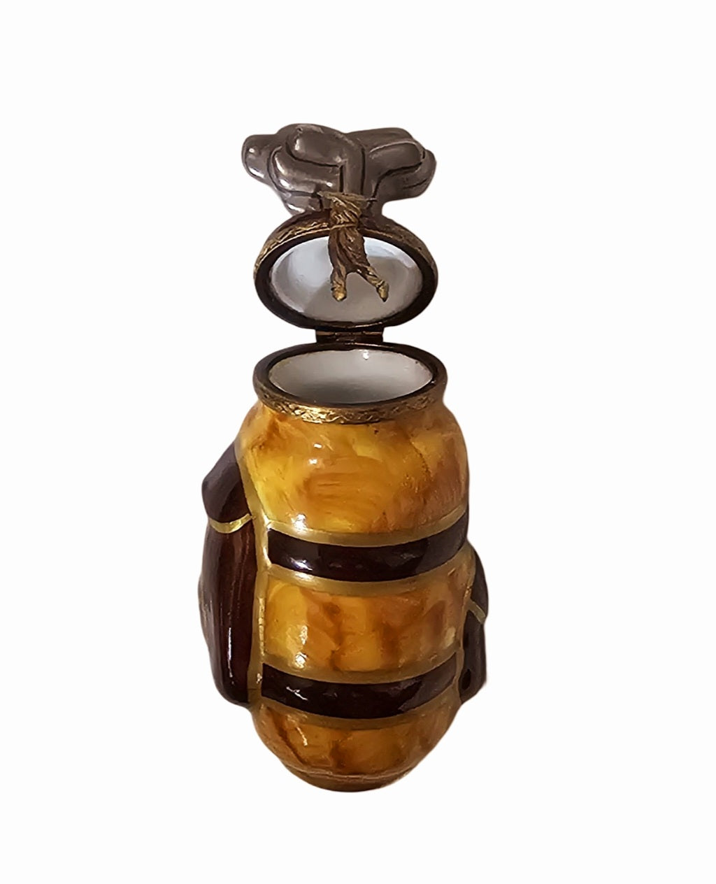 Golf Bag and Clubs Collectible Porcelain Limoges golf French Trinket Box