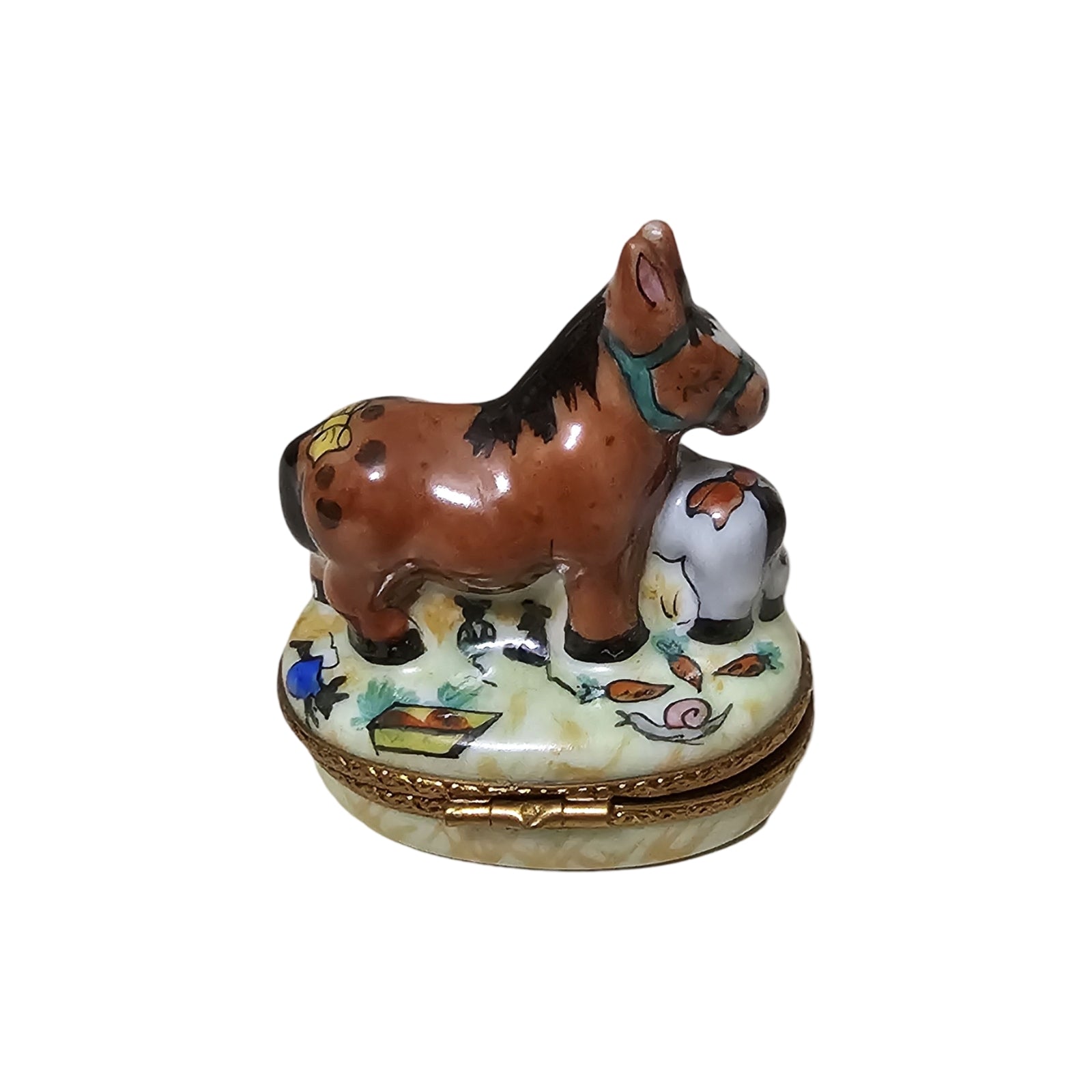 Whimsical Donkey Limoges Box Porcelain Limoges farm animal horse French Trinket Box