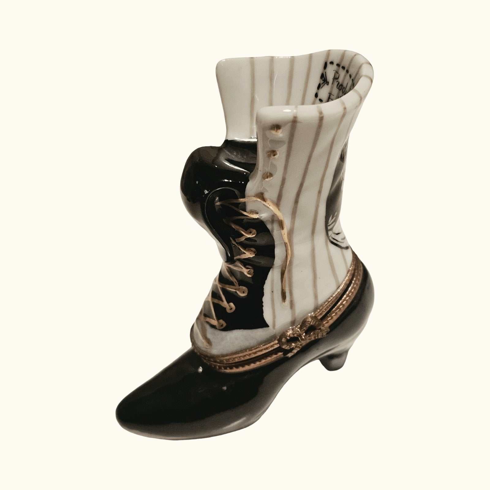 Pin Striped Victorian Boot