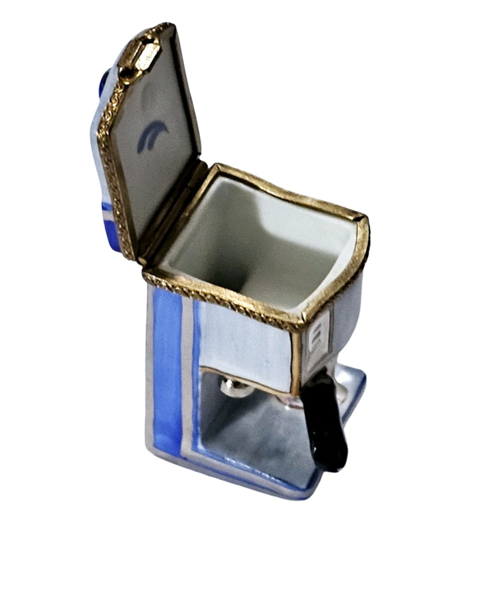 Blue Espresso Coffee Machine Limoges Box Porcelain Limoges Home Food French Trinket Box