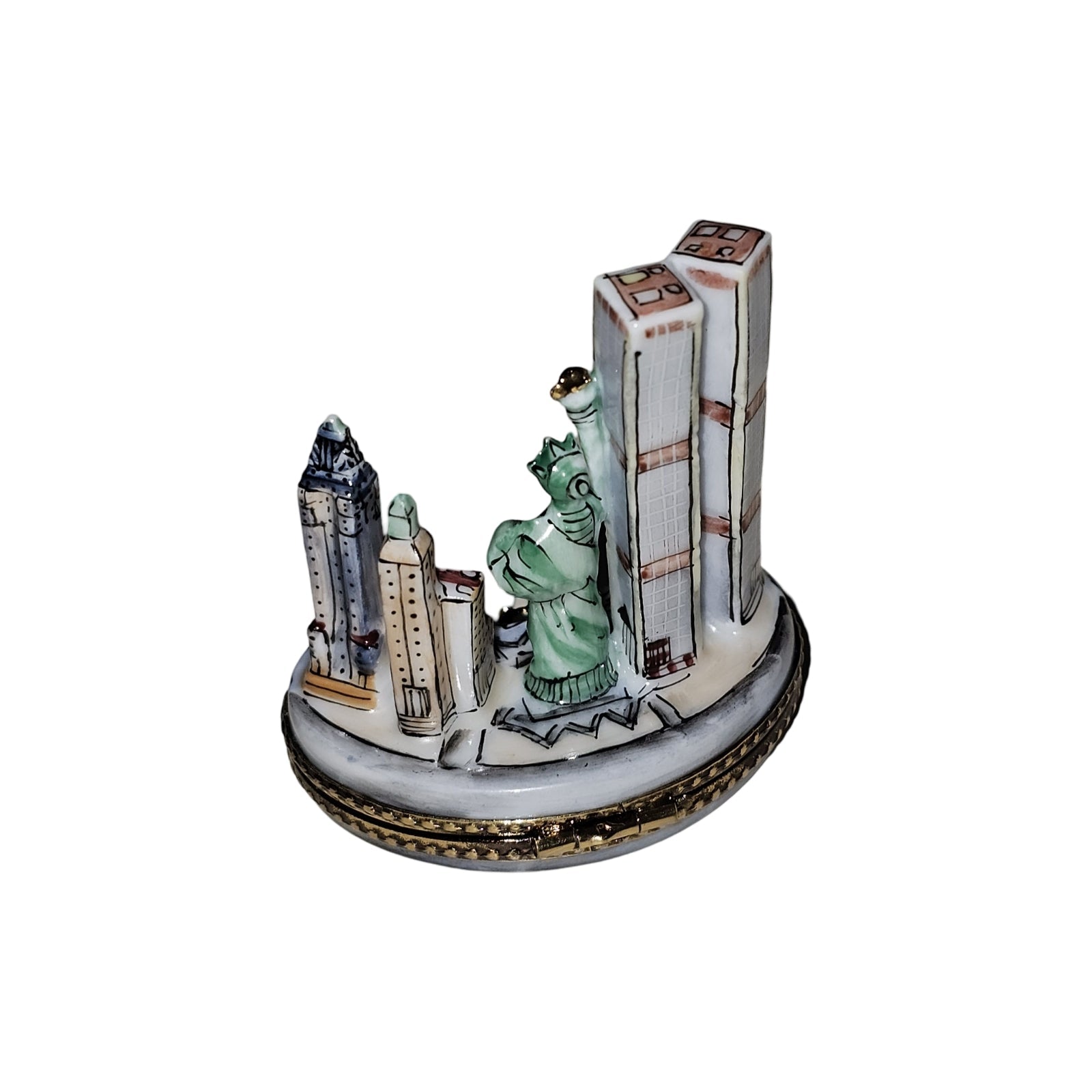 Old New York City Skyline Limoges Box Porcelain Limoges Monument travel united French Trinket Box