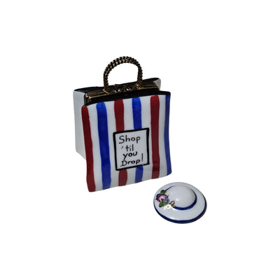 Chic Shopping Bag Limoges Box Porcelain Limoges Bag purse fashion French Trinket Box