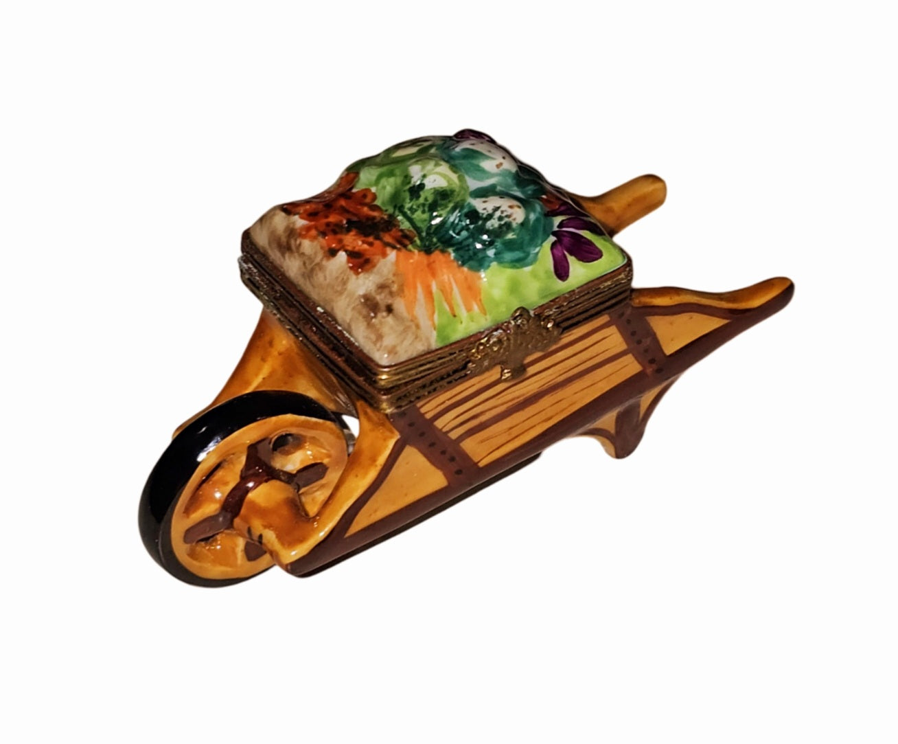 Charming Limoges Garden Wheelbarrow Porcelain Limoges Garden French Trinket Box