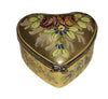 Gold Floral Heart Treasure Box Porcelain Limoges Heart French Trinket Box