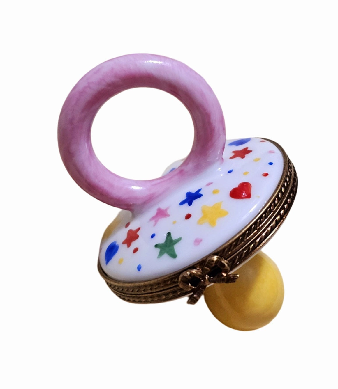 Colorful Star Baby Pacifier Porcelain Limoges baby French Trinket Box