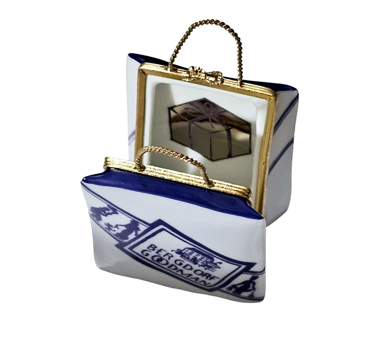 Bergdorf Goodman Limoges Luxury Box Porcelain Limoges purse travel French Trinket Box