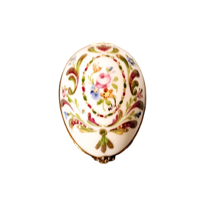 Floral Elegance Limoges Box Porcelain Limoges Egg French Trinket Box