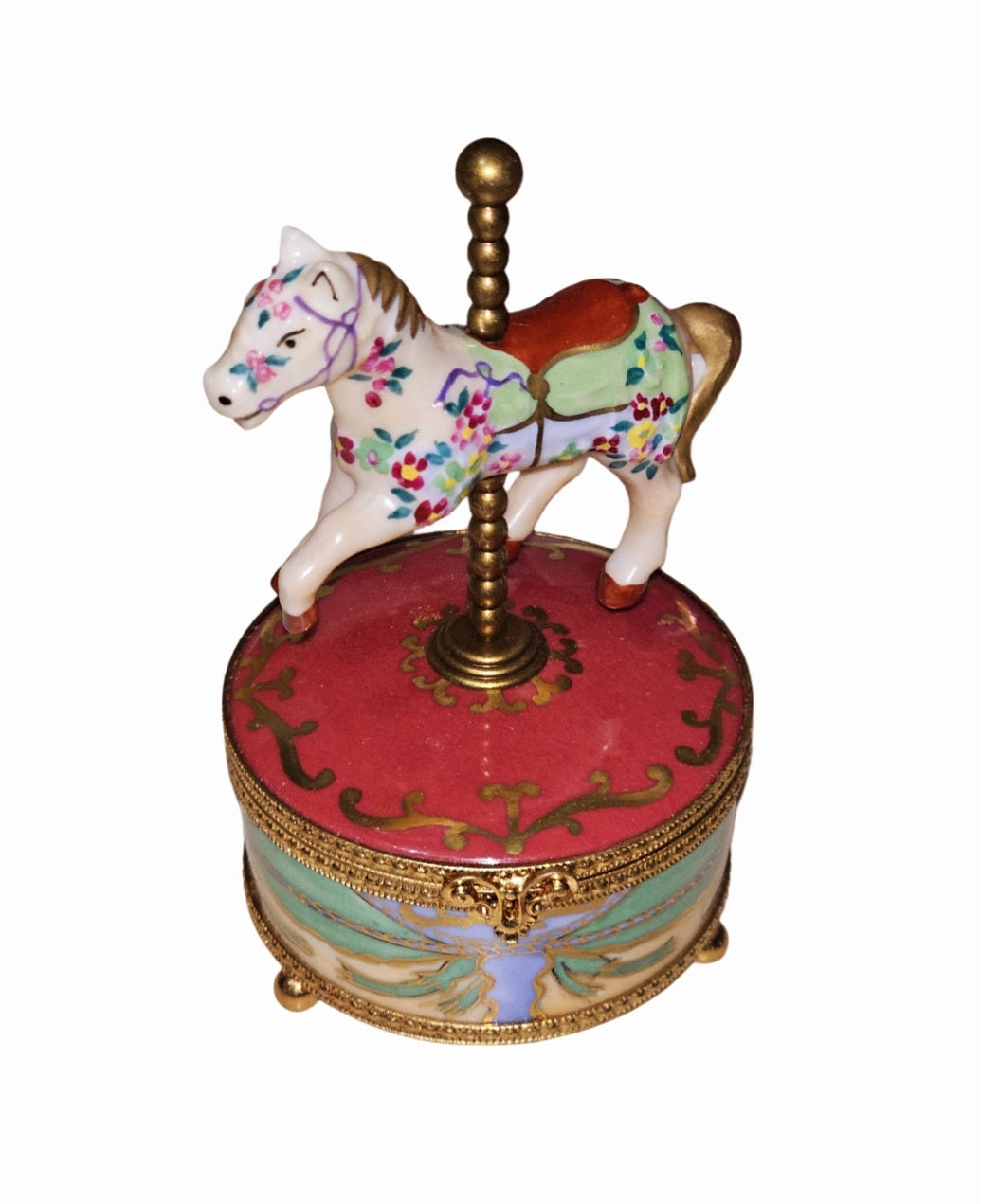 Musical Horse Limoges Box Porcelain Limoges Kids art fine babies baby Horse French Trinket Box